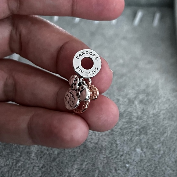 Pandora Disney, Minnie Mouse Silhouette Double Dangle Charm | Rose Gold-Plated - Picture 5 of 10